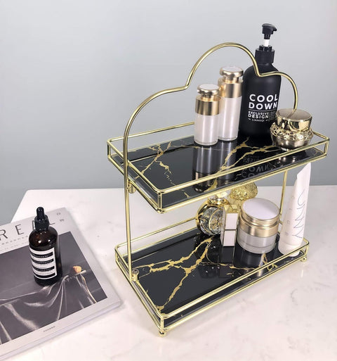 Makeup Organizer Shelf with Removable acrylic Glass Tray