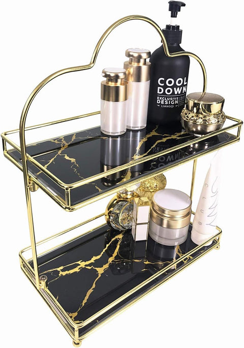 Makeup Organizer Shelf with Removable acrylic Glass Tray