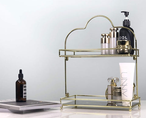 Makeup Organizer Shelf with Removable acrylic Glass Tray