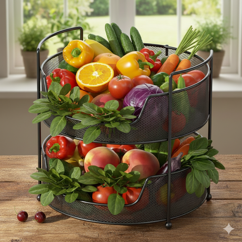 Contemporary Two-Level Kitchen Storage Rack