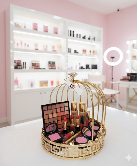 Luxury Golden Mirrored Makeup Organizer