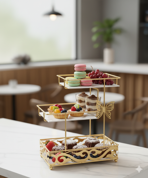 3 layer square shaped butterfly Charm Multi Purpose rack