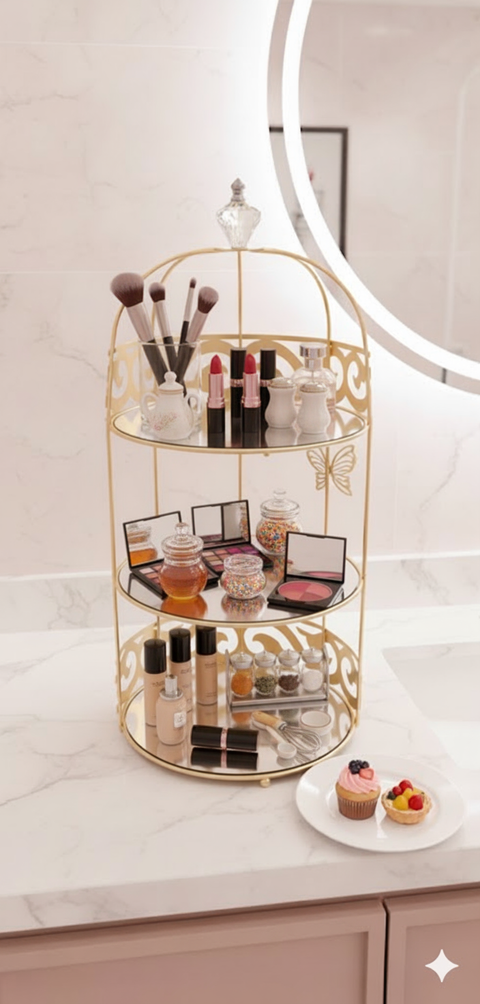 3 Layer luxury birdcage Serving Organizer