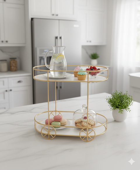trolly shaped Cosmetic Or Serving rack