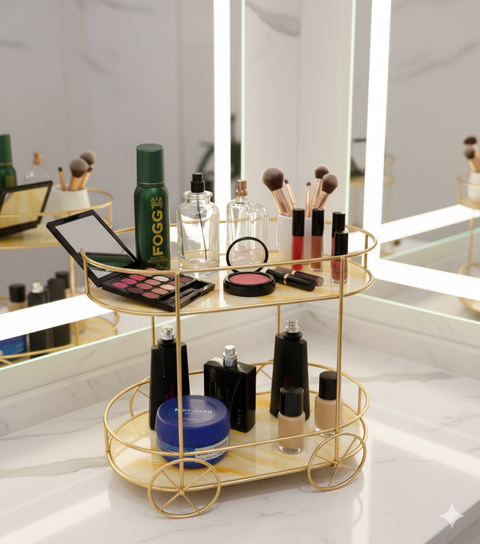 trolly shaped Cosmetic Or Serving rack