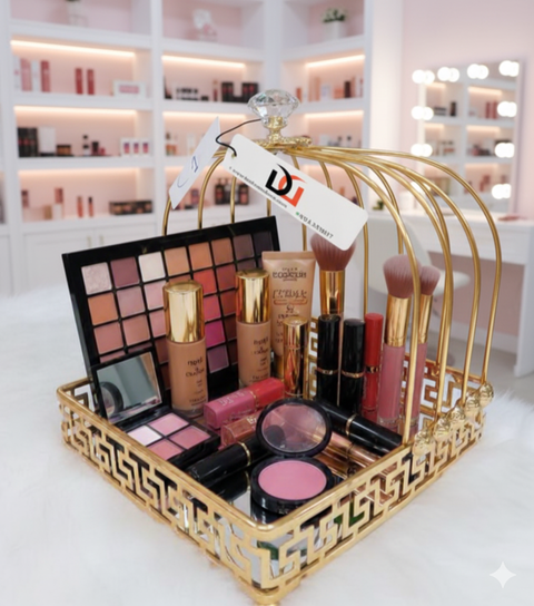 Luxury Golden Mirrored Makeup Organizer