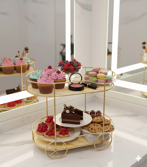 trolly shaped Cosmetic Or Serving rack