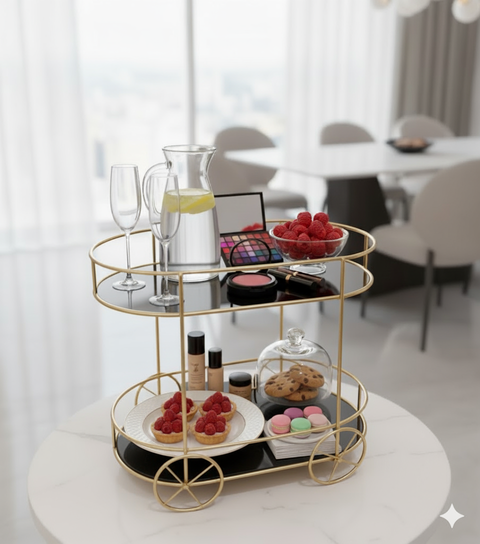 trolly shaped Cosmetic Or Serving rack