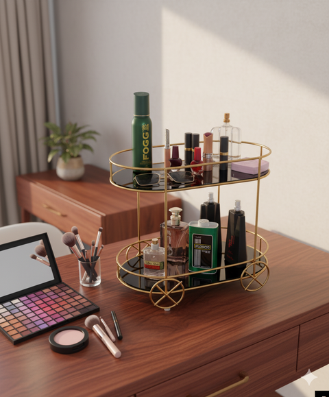 trolly shaped Cosmetic Or Serving rack