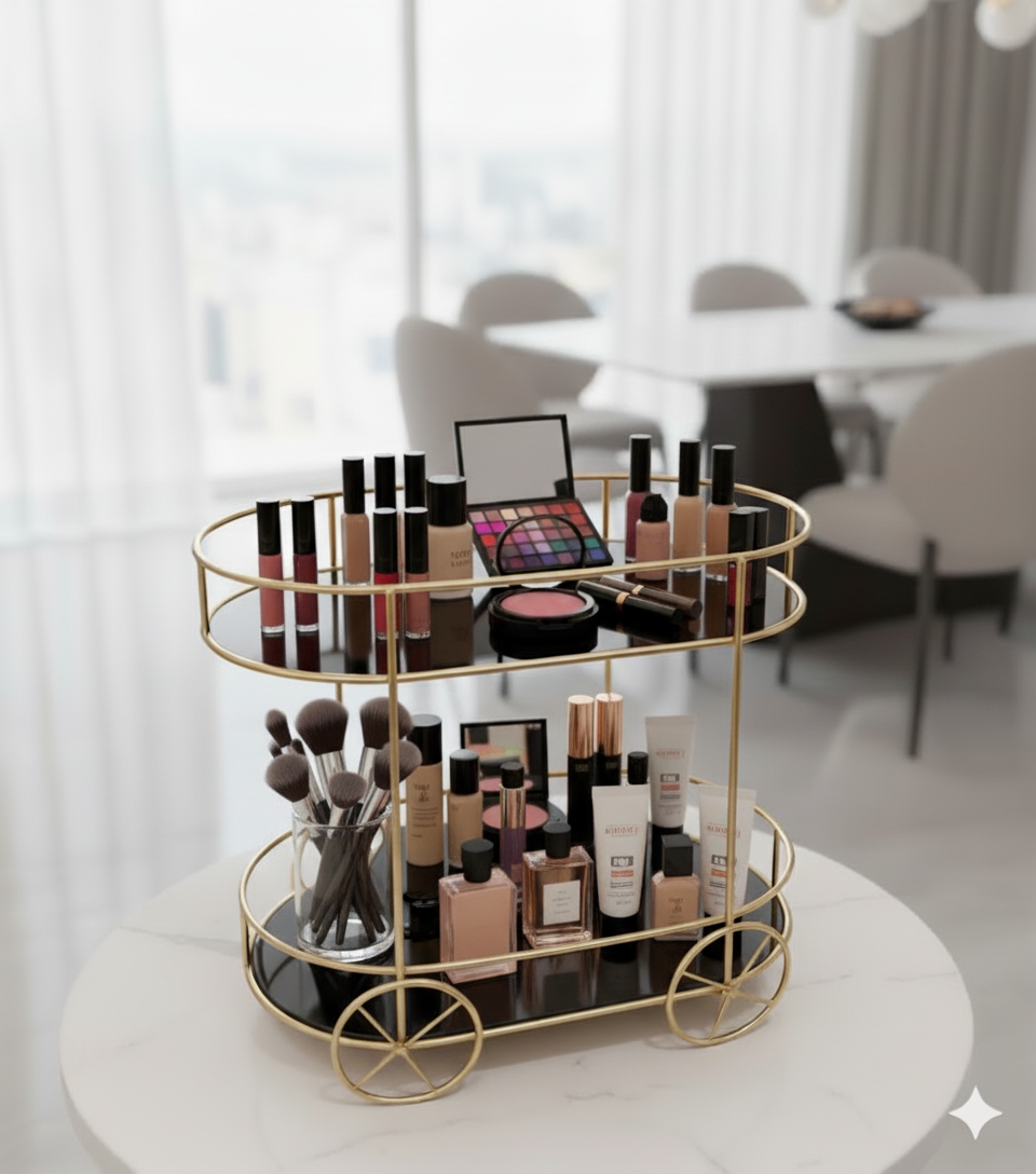 trolly shaped Cosmetic Or Serving rack– The Dream Decor