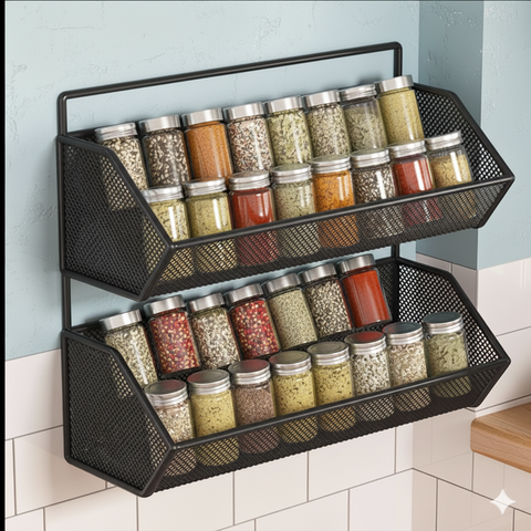 Wall Mounted Multi-Purpose Kitchen Storage Rack