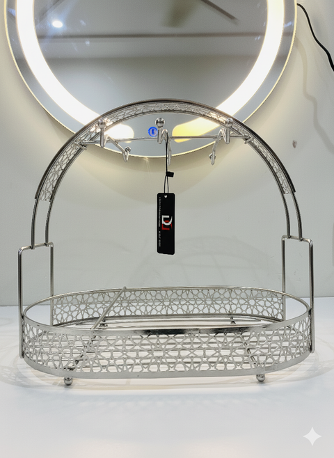 Elegant Gold Wire Set Organizer Rack