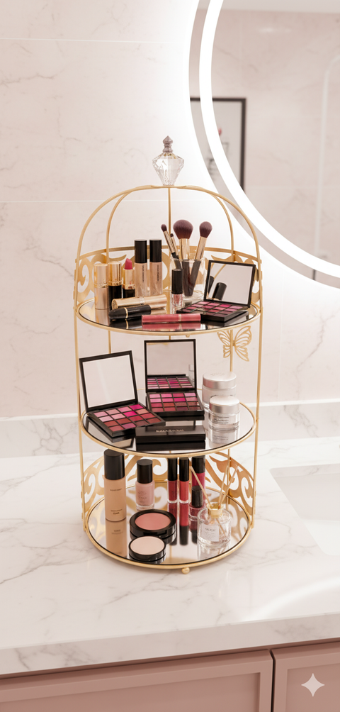 3 Layer luxury birdcage Serving Organizer