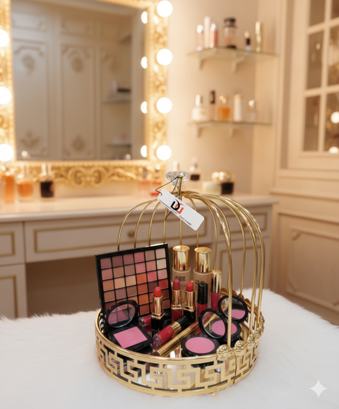 Luxury Golden Mirrored Makeup Organizer