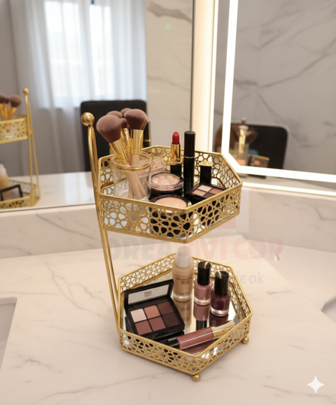 2 tier glass base Organiser for Decor