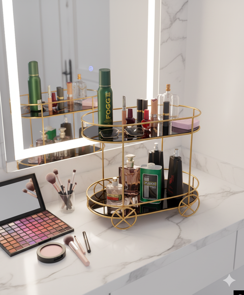 trolly shaped Cosmetic Or Serving rack