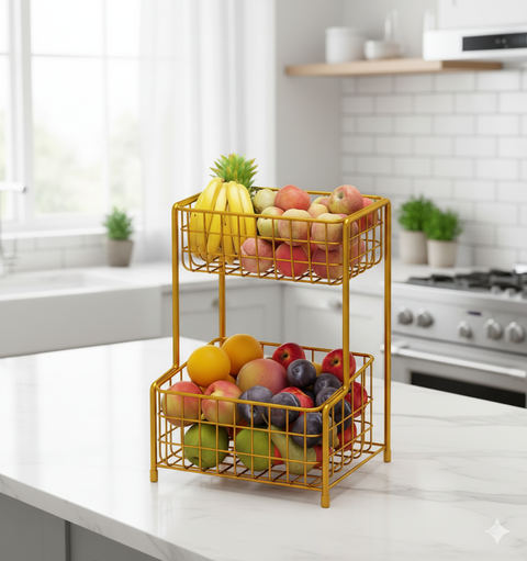 2 Tier Countertop Kitchen Fruit Basket