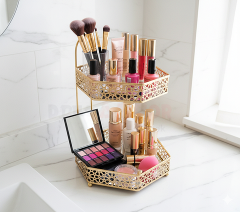 2 tier glass base Organiser for Decor