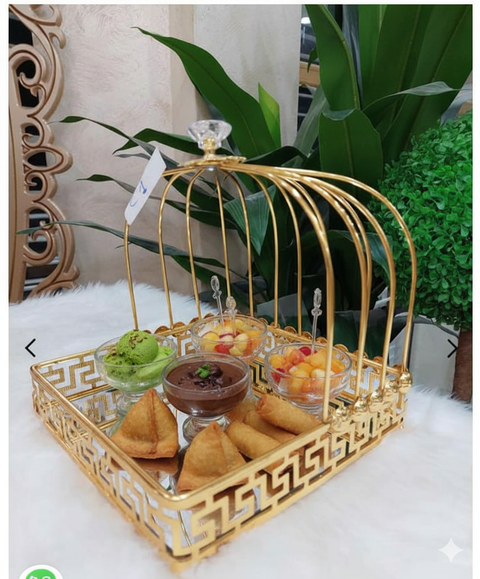 Luxury Golden Mirrored Makeup Organizer