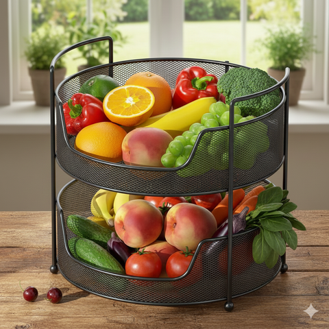 Contemporary Two-Level Kitchen Storage Rack