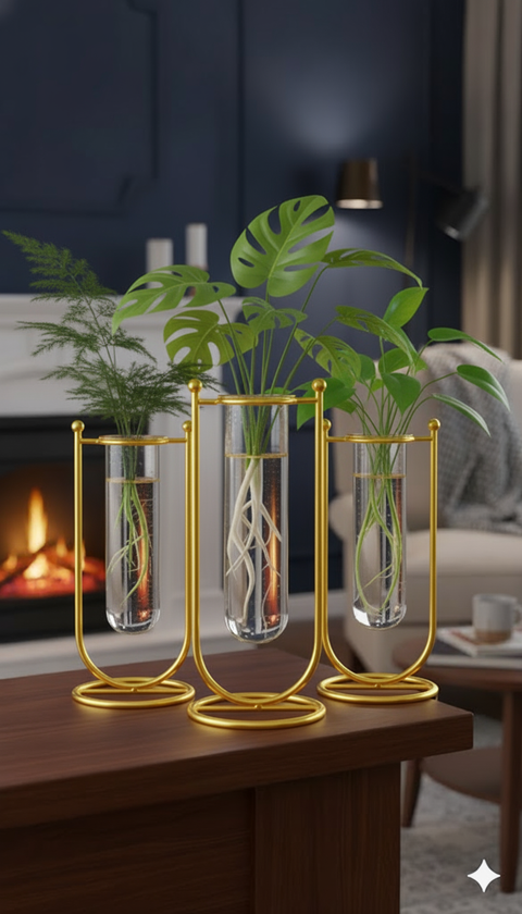 Modern Geometric Test Tube Planter Set (2-Piece)