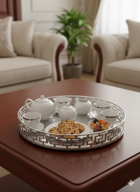 Modern Silver Mirror tray