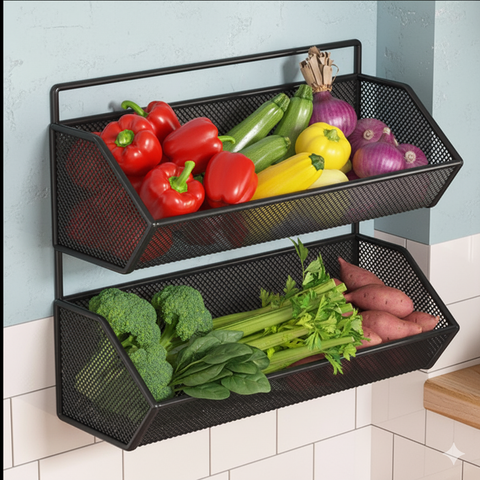 Wall Mounted Multi-Purpose Kitchen Storage Rack
