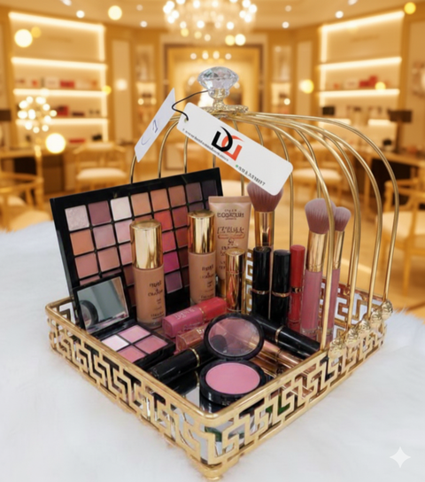 Luxury Golden Mirrored Makeup Organizer