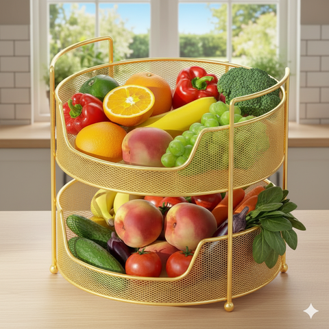 Contemporary Two-Level Kitchen Storage Rack