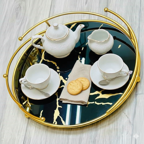 Golden Vein Decor Tray