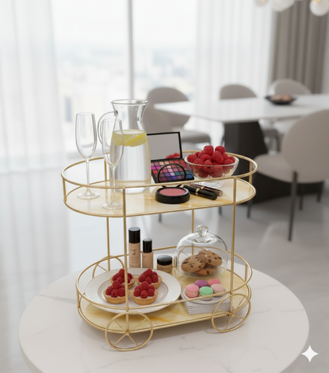 trolly shaped Cosmetic Or Serving rack