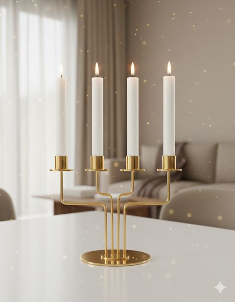 Golden Brass Candle Stand