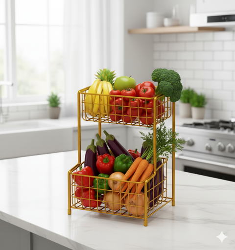 2 Tier Countertop Kitchen Fruit Basket