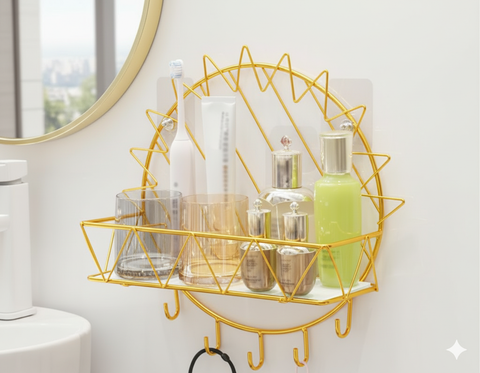 Bathroom Shelf Wall Mounted Metal Towel Rack