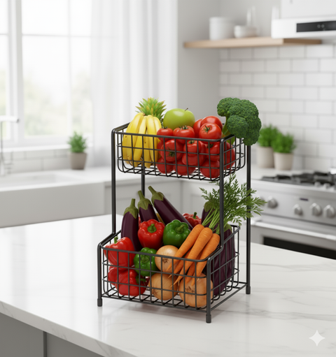 2 Tier Countertop Kitchen Fruit Basket
