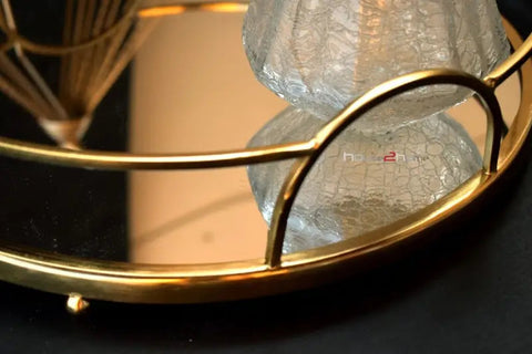 Mirror  Round  Metal Tray for Vanity