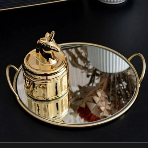 round glass vanity Tray