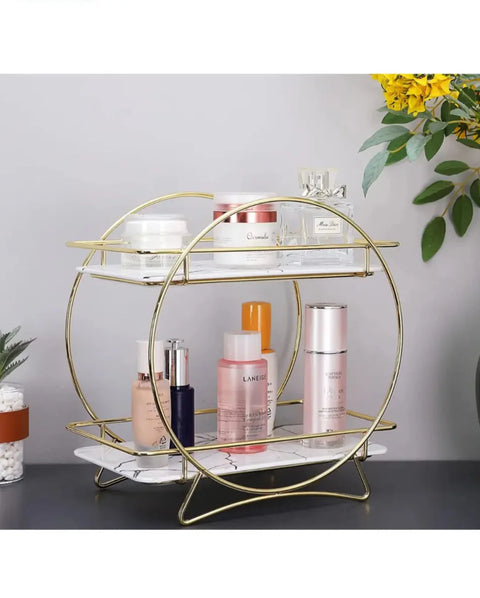 2 Tier Round Cosmetic Storage Rack