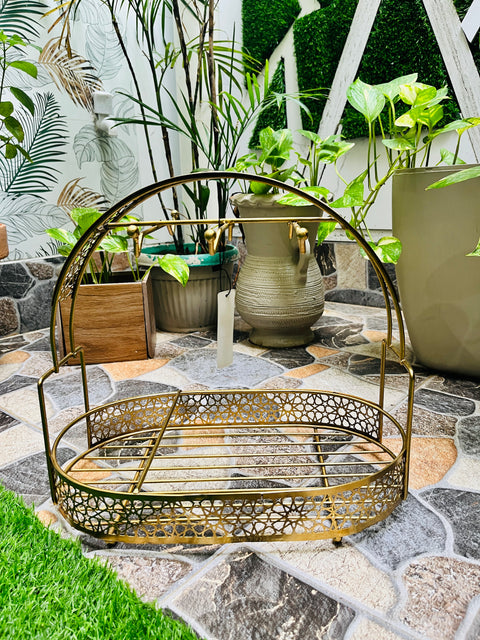 Elegant Gold Wire Set Organizer Rack