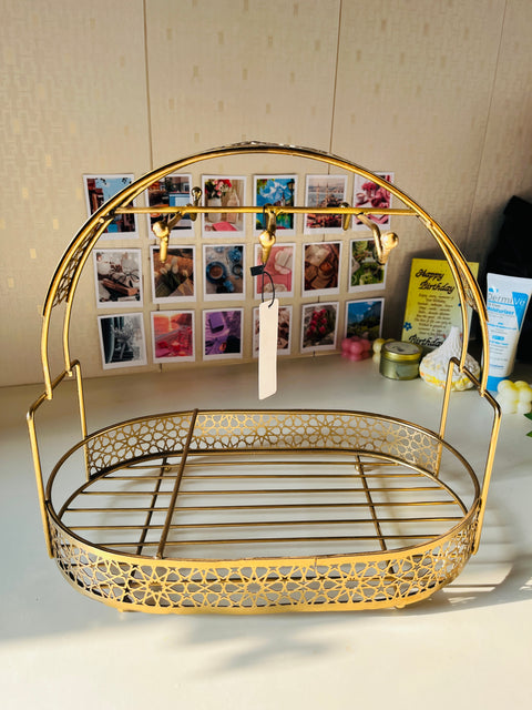 Elegant Gold Wire Set Organizer Rack