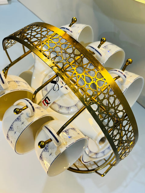 Elegant Gold Wire Set Organizer Rack