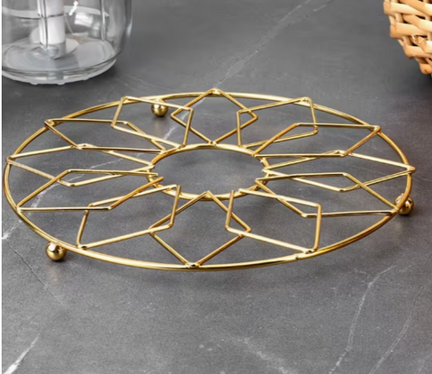 Luxury Golden Metal Trivet / Hot Pot Stand
