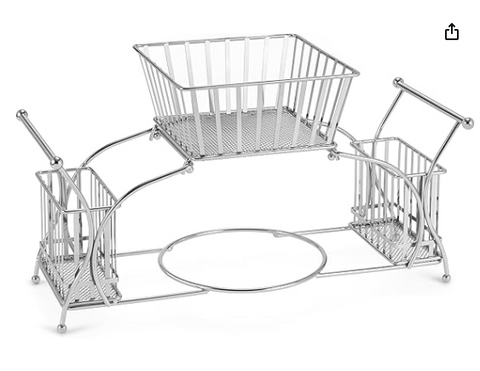 2 Tier Metal Dish Drying Rack with Cutlery Holder & Bowl Basket