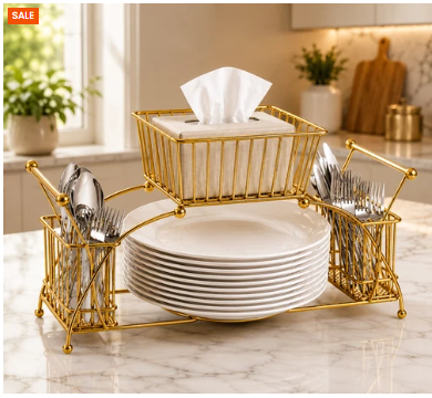 3-Piece Kitchen Organizer Set – Multipurpose Metal Storage Rack