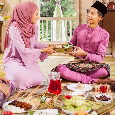 Golden Crescent & Star Decorative Serving Tray