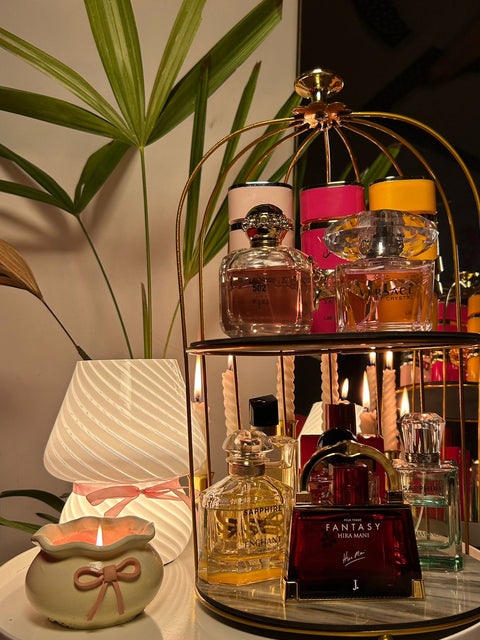 Luxury Golden Cage Makeup & Perfume Organizer