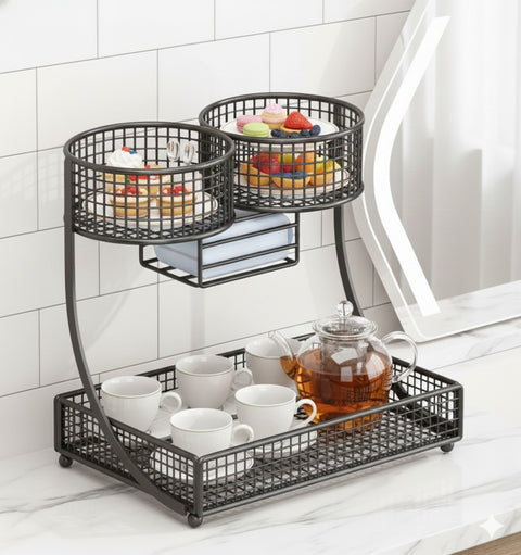 Mesh Countertop Serving & Organizer Stand