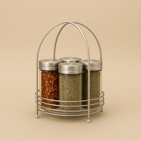Round Metal Spice Rack Stand – Durable Countertop Organizer