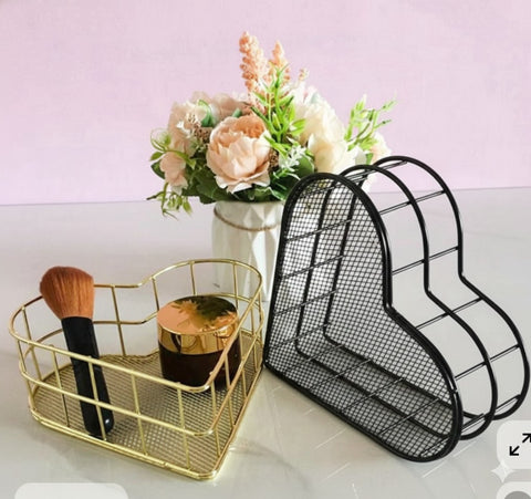 Heart-Shaped Metal Storage Organizer