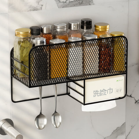 Wall-Mounted Metal Spice Rack / Kitchen Organizer Shelf